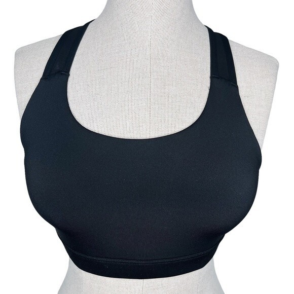 Athleta Contender A-C Bra sz XS * Black Mesh Racerback Workout Gym Sports Bra - Picture 1 of 7